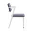 Chaise de bureau en métal avec coussin rembourré, gris et blanc