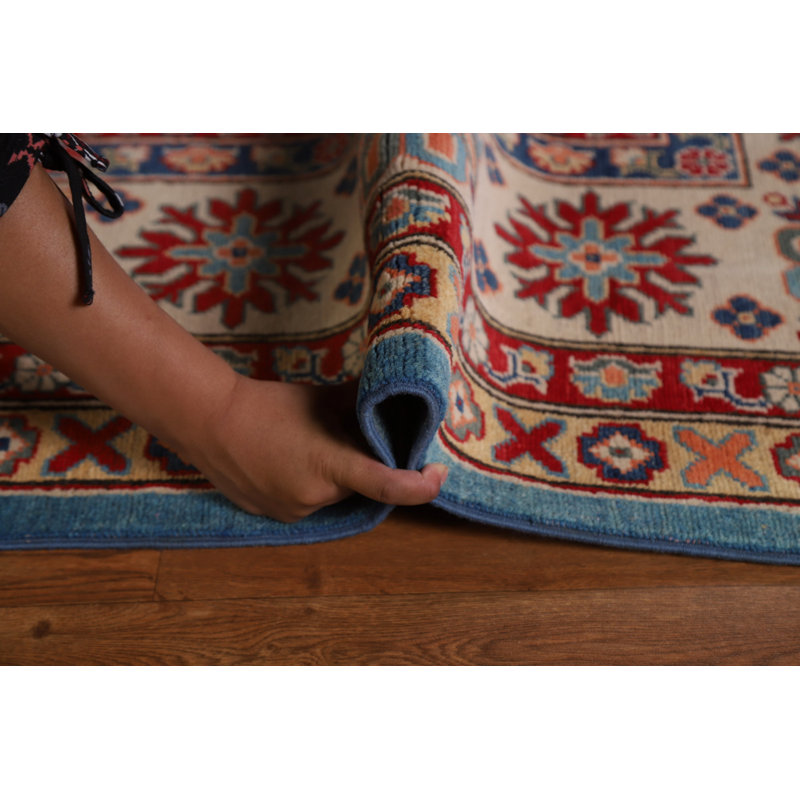 Light Blue Kazak Vegetable Dye Area Rug