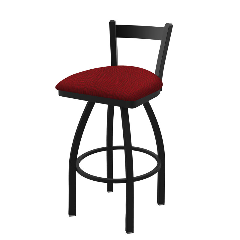 821 Catalina Low Back Swivel Bar Stool, Graph Ruby, Bar Stool (30" Seat Height), Black Wrinkle