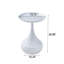 Table d'appoint compacte en métal blanc avec plateau thermolaqué, table de chevet légère pour le salon et le bureau