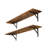 Set of 2 31.5" Long Wall Shelves with Metal Brackets-2016925900