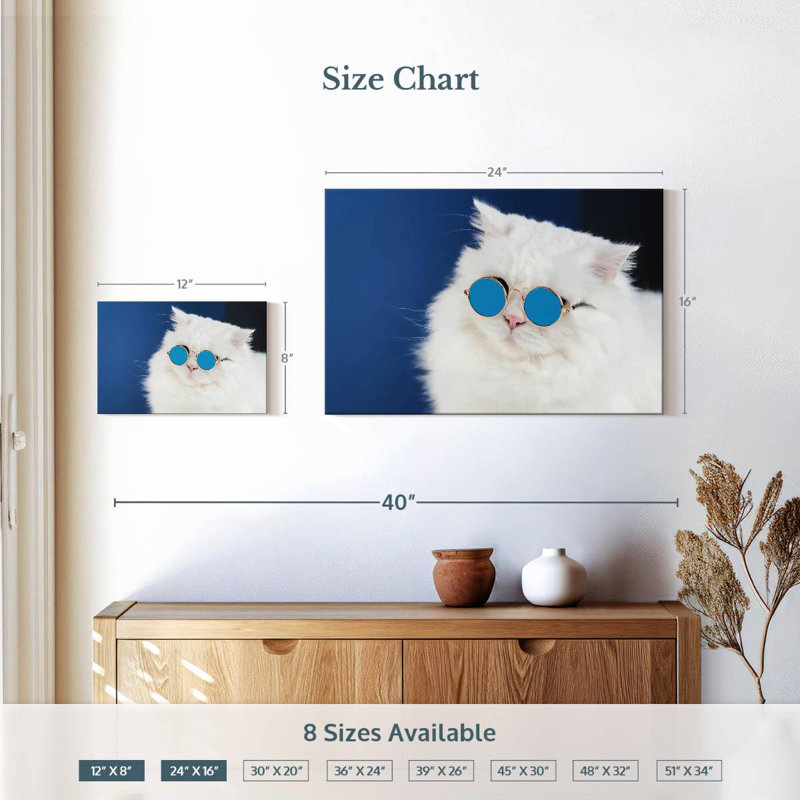 Brampt Cat Glasses, 16" H x 24" W