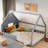 Aonghas Wood House Bed With Window, Fence And Led Design-1439667206