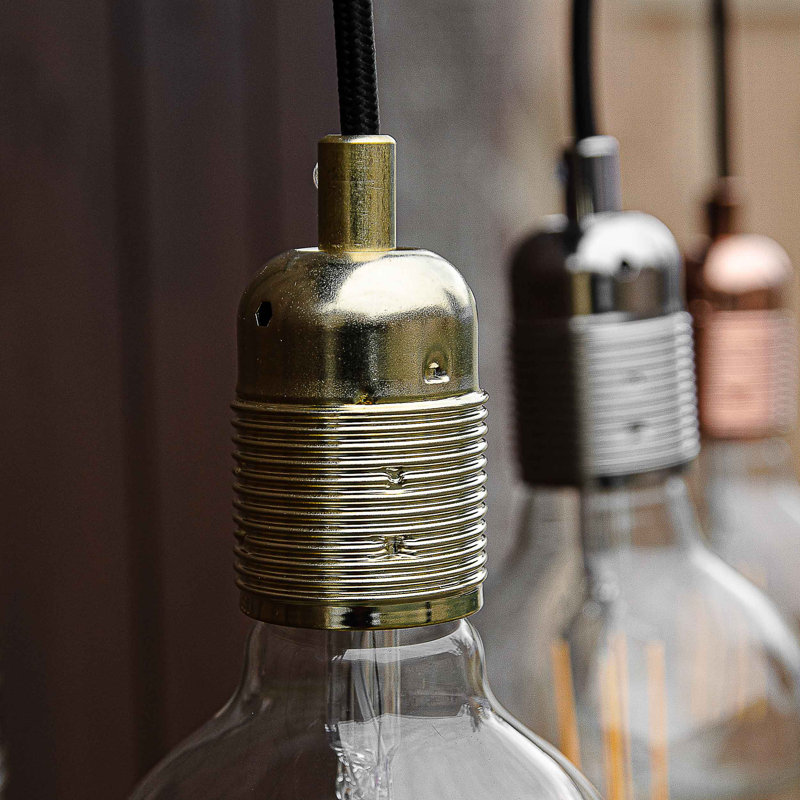 Rona 3 - Light Bulb Pendant, 357cm H x 7cm W x 4cm D, Brass