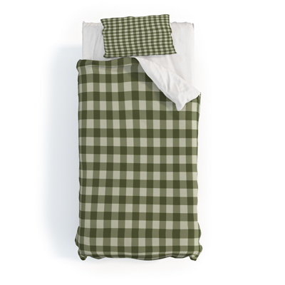 Colour Poems Gingham Moss Duvet Cover Set