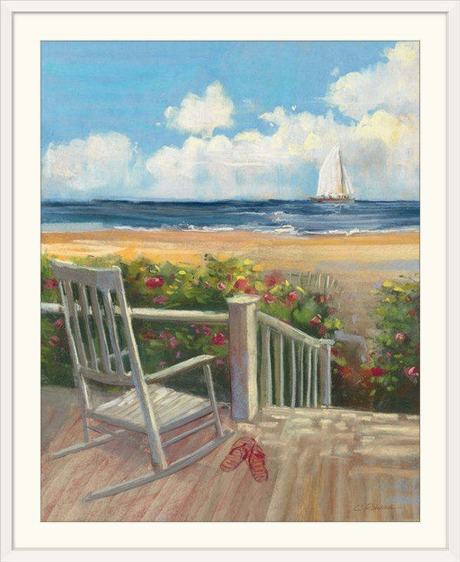 By The Coast " By The Sea I " by Carol Rowan, 23" H x 20" W x 1" D, White Framed