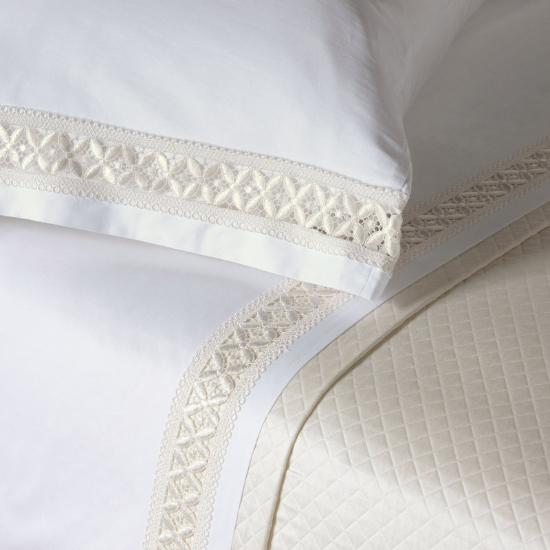 Suzette Egyptian Cotton Sateen Sheet Set, Full Sheet Set + 2 Pillowcases