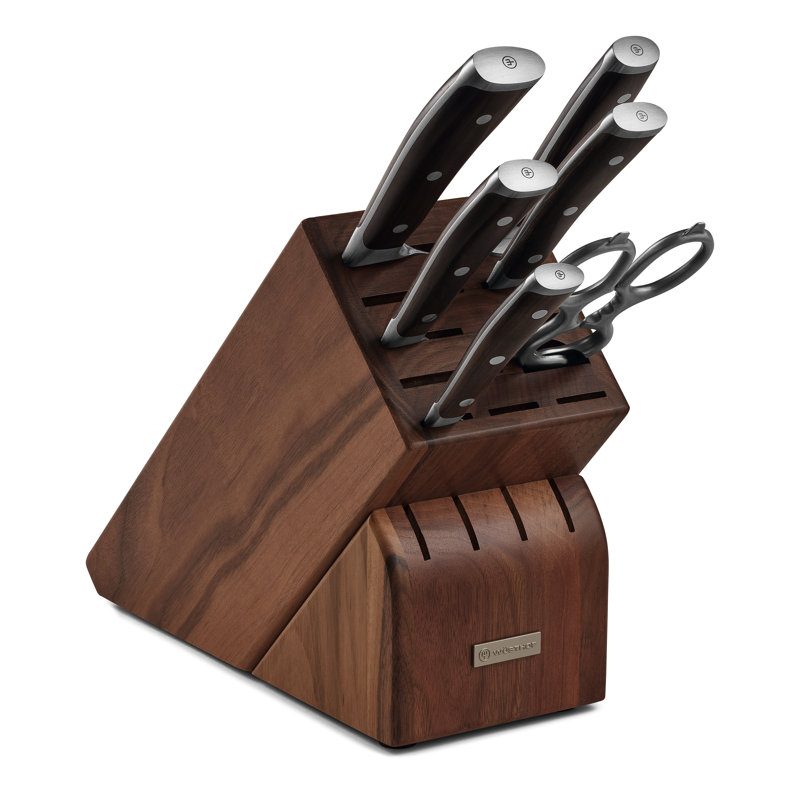 WÜSTHOF Ikon Seven Piece Block Set, Walnut