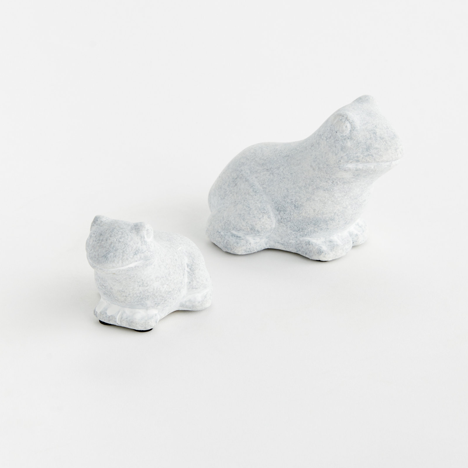 Whitewash Concrete Frog Garden Sculptures