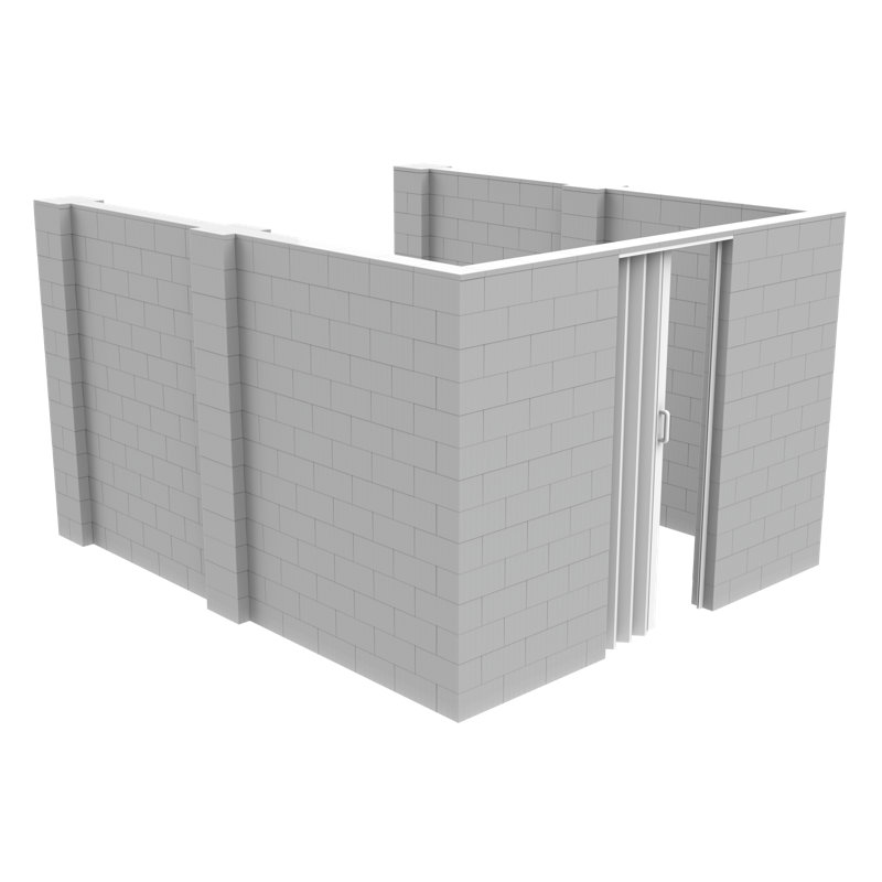 Ensemble de chambre en U Everblock, H 84 po x l 120 po x P 120 po, Translucide