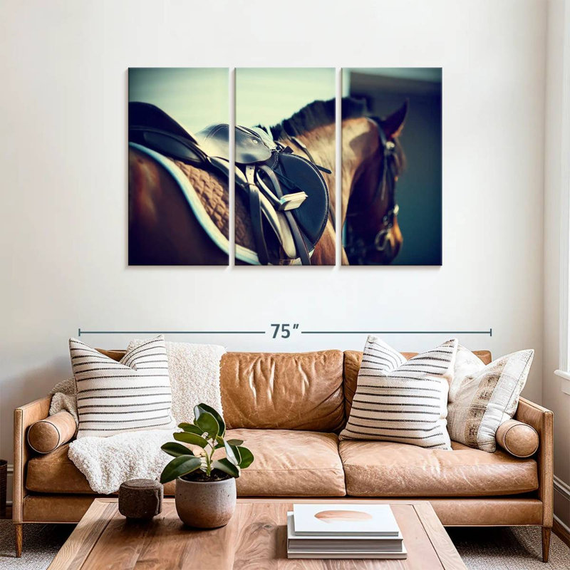 Saddled Brown Horse, 36" H x 57" W