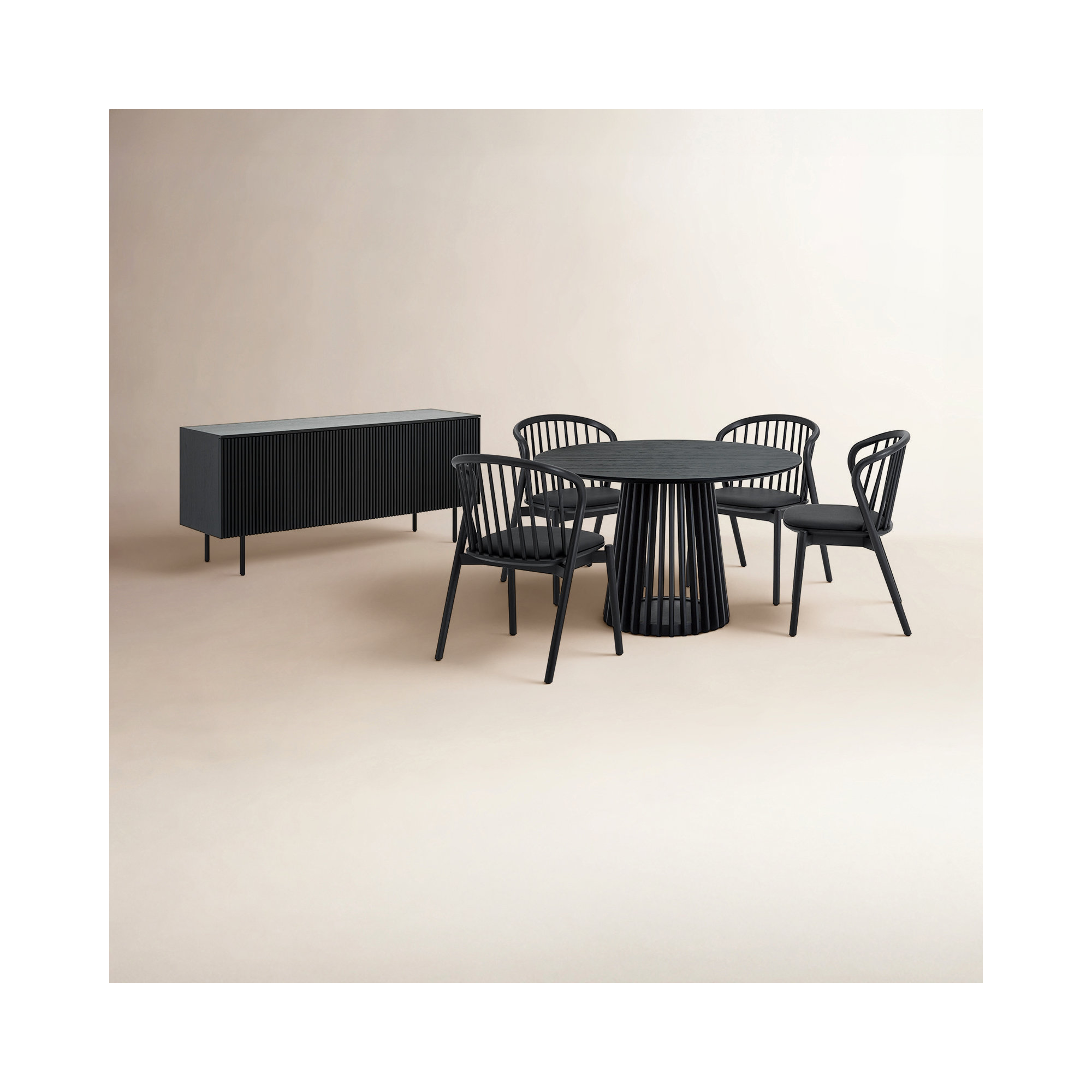 Brysa 6 - Piece Extendable Dining Set, Black, Black, Black