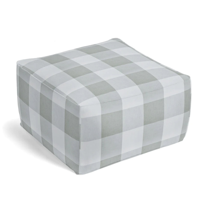 Upholstered Pouf, Asphalt 100% Cotton