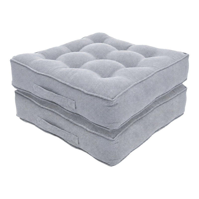 Harbour Housewares Square Armchair Booster Cushion - 50 x 50cm, Grey, Pack of 2
