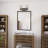 2-Light Indoor Black Walnut Bath or Vanity Light Bar or Wall Mount with Clear Seedy Bubble Glass Cylinder Shades
