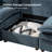 Cashin 127.5“ Modern Oversized Double-Layer Cushion Storage Sectional Sofa with Extendable Foot Pedal-185695567
