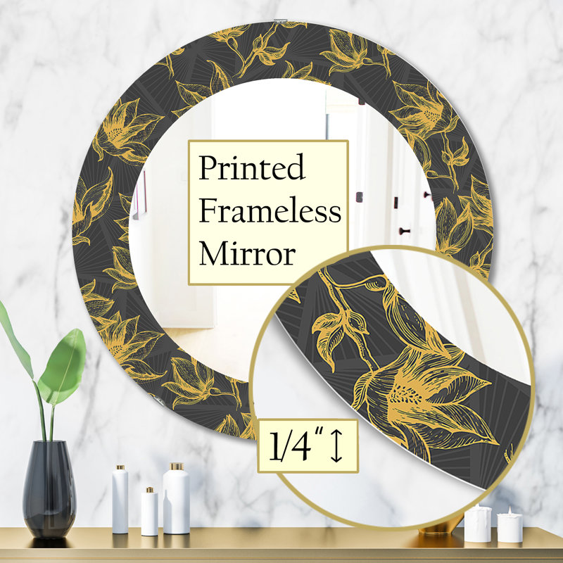Miroir mural Obsidian Bloom 7, H 31,5 po x l po