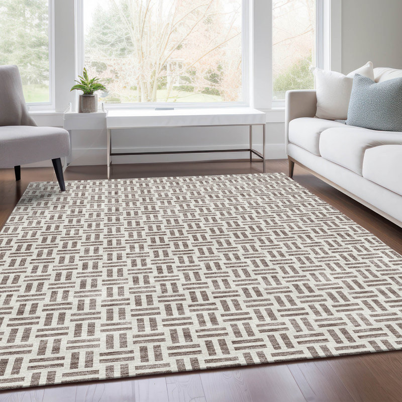 Premium Machine Washable Prisco Taupe Rug, Rectangle 3' x 5'