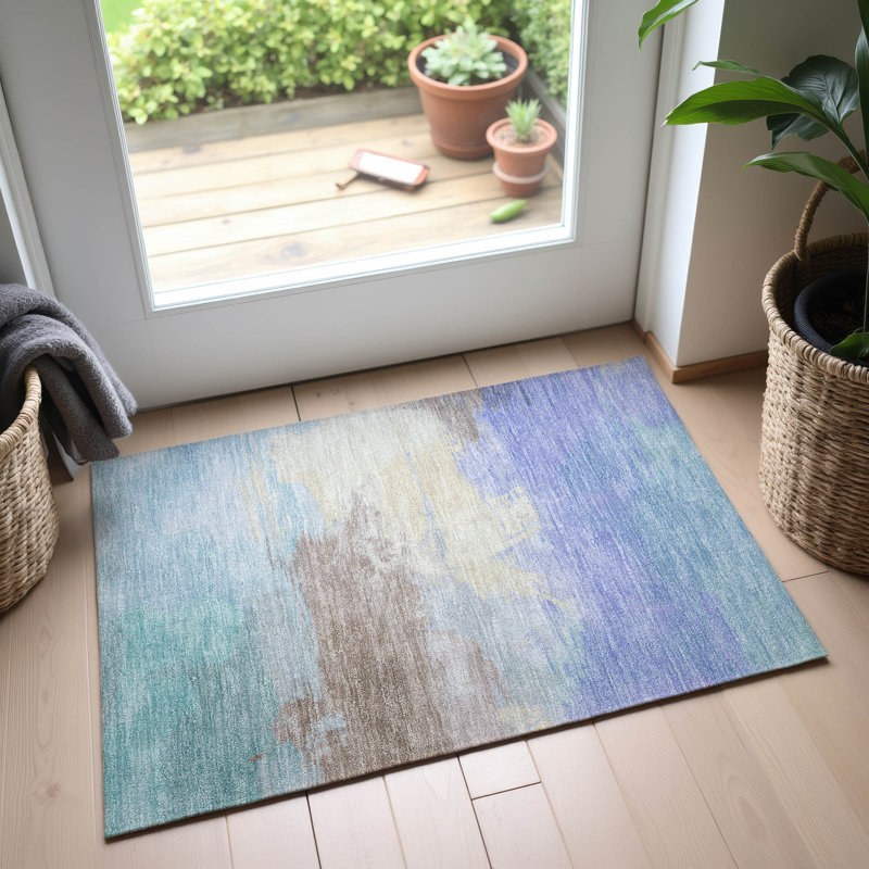 Premium Machine Washable Elize AMF1517 Modern Rug, Rectangle 1'8" x 2'6"