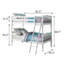Lit superposé Twintwin en blanc, pouvant accueillir un matelas simple pour chambre à coucher simple, convient parfaitement aux décors de chambre à coucher