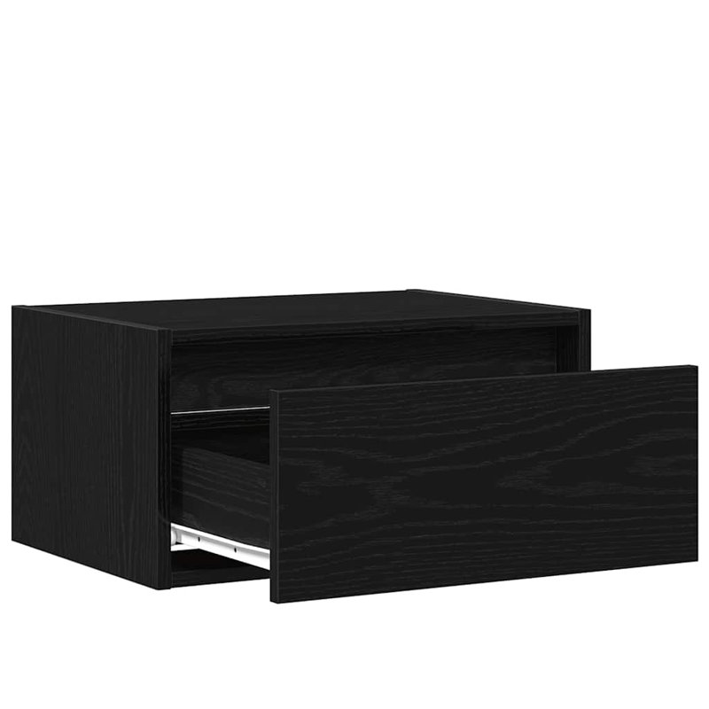 51 cm W Bedside Table, Black Oak
