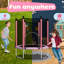 Trampoline pour enfants 48 po avec filet de clôture et panier de basketball pour enfants-131599147