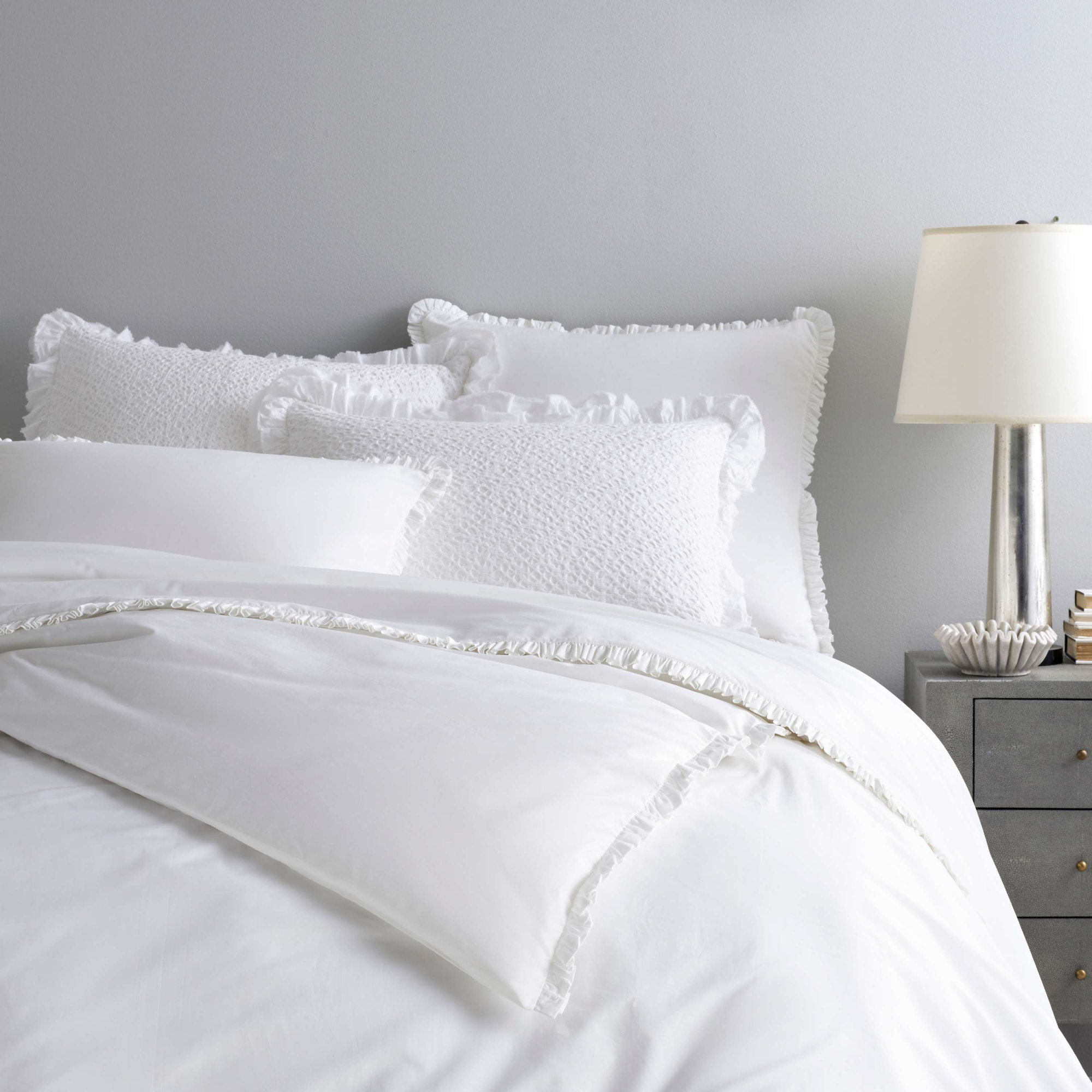 Classic Ruffle Sheet Set, Full Sheet Set, White