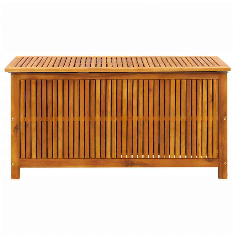 Rosalind Wheeler Conna 113cm W 198L Water Resistant Acacia Solid Wood Deck Box in Brown