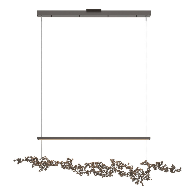 Luminaire suspendu linéaire à 1 lumière pour îlot de cuisine Coral, Bronze, Bronze huilé