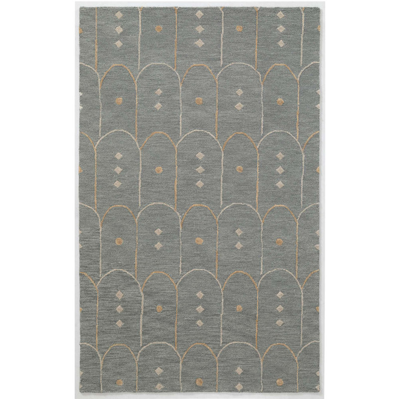 Tapis en laine touffeté à la main Loryanna, Rectangle 6 po x 9 po 