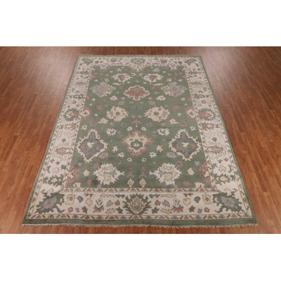 Green & Ivory Floral Oushak Oriental Area Rug 9x12