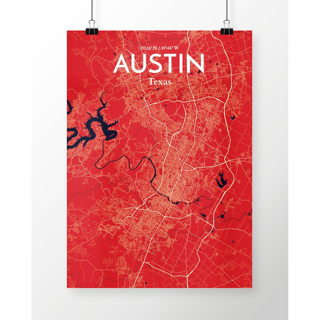 Grafikdruck Austin City Map