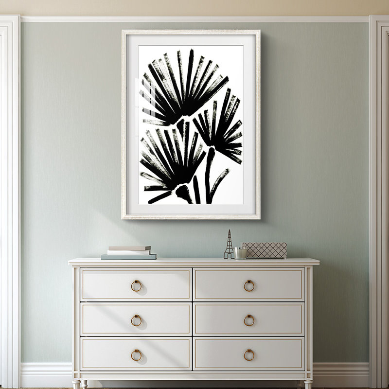 Fan Brush II - impression encadrée, H 28,5 po x l 20,5 po, Blanc