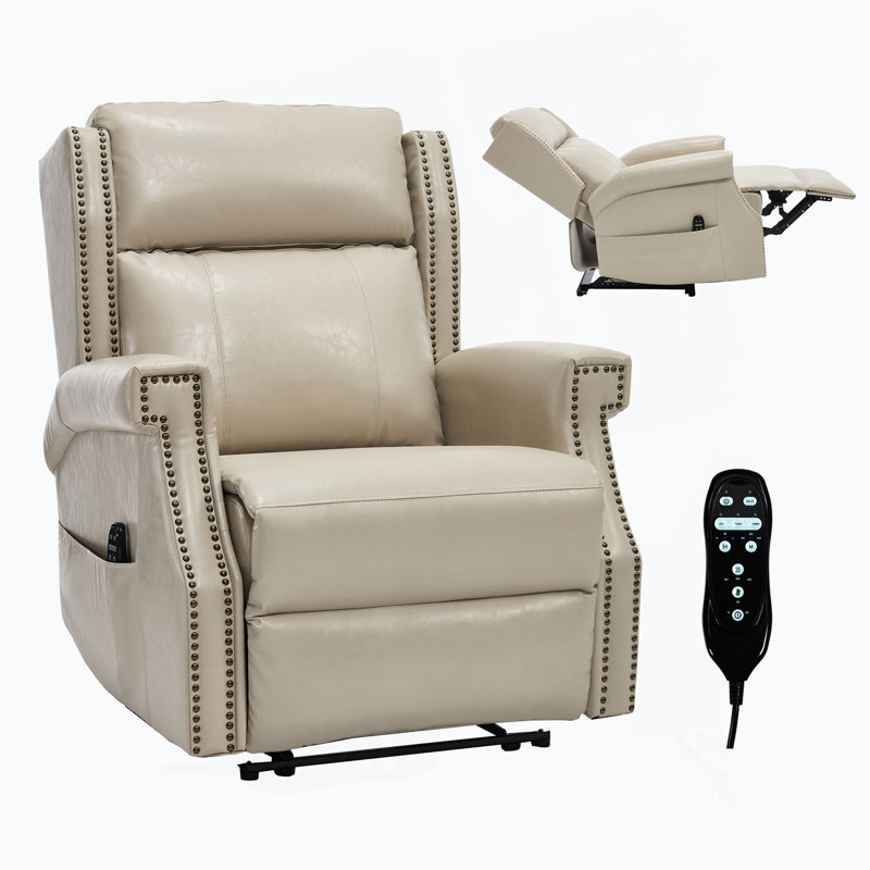 Manual Recliner Chair In Faux Leather For Living Room With Heavy Duty Motion Mechanism, 8 Vibrating Nodes And 3 Massage Modes.