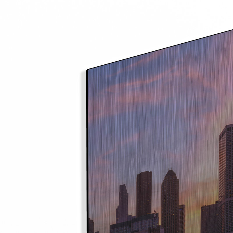 «Chicago Burning Amber Sunset» par AKG, H 24 po x l 48 po