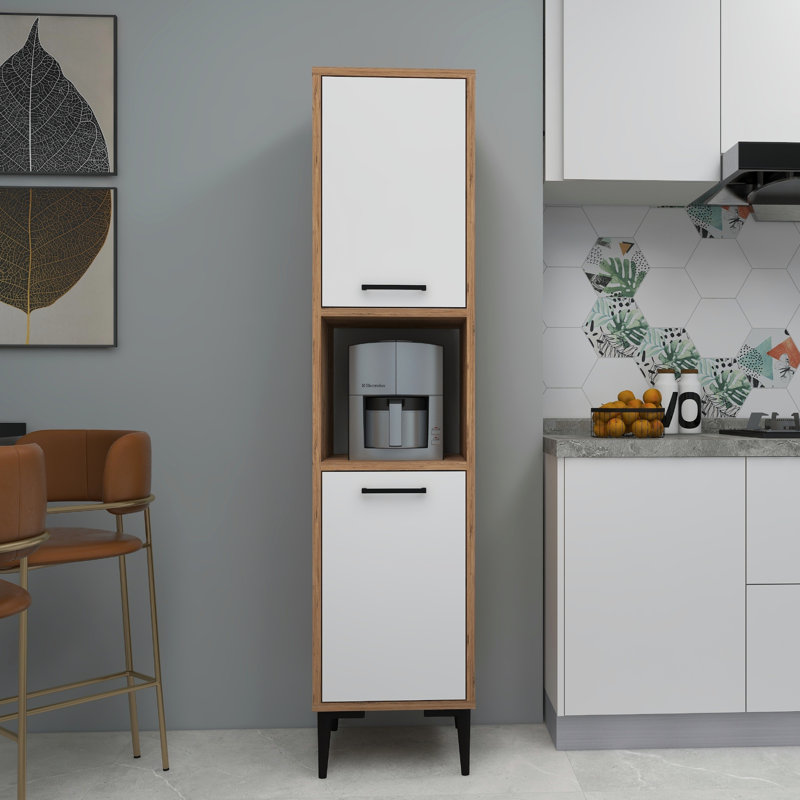 Asker Display Cabinet, Atlantic Pine/White