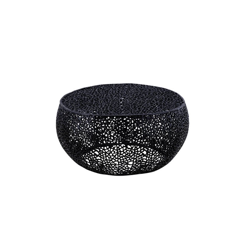 Table basse ronde, H 16,05 po x L 32 po x l 32 po, Noir