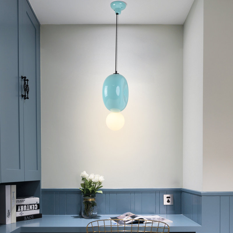 Luminaire suspendu sphérique moderne 1 lumière 9 pouces Donut