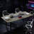 Boat Shaped Conference Table with Cable Grommets