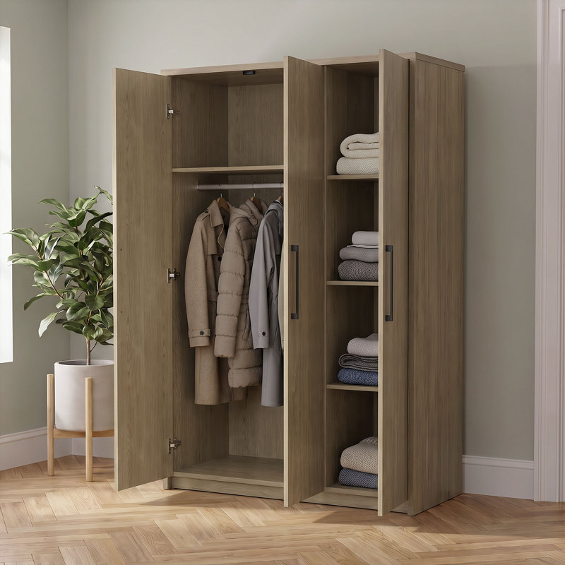 Armoire-penderie à 3 portes Cerda, Beige