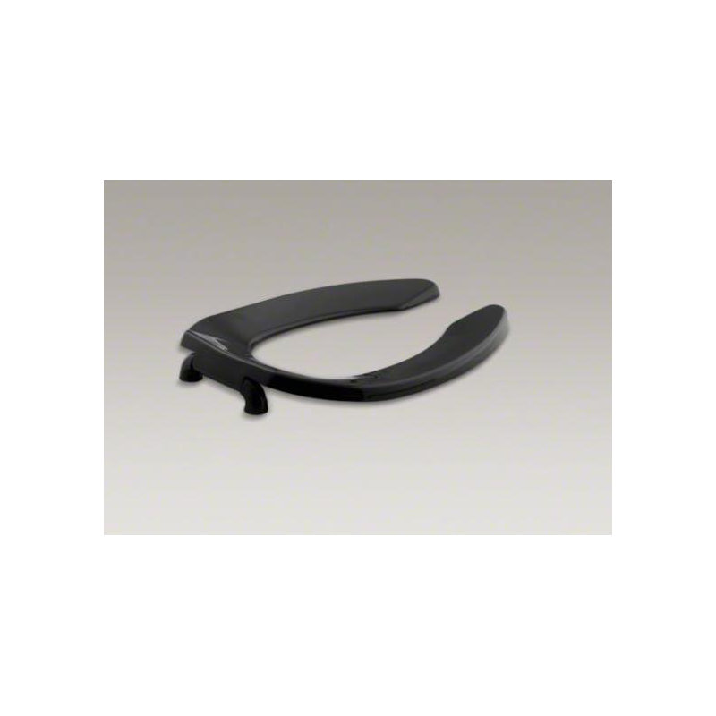 Lustra Elongated Toilet Seat with Check Hinge, Black Black