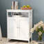Armoire de rangement blanche avec double volets, peinture, espace généreux, finition d'assemblage simple, rangement spacieux, guidage facile