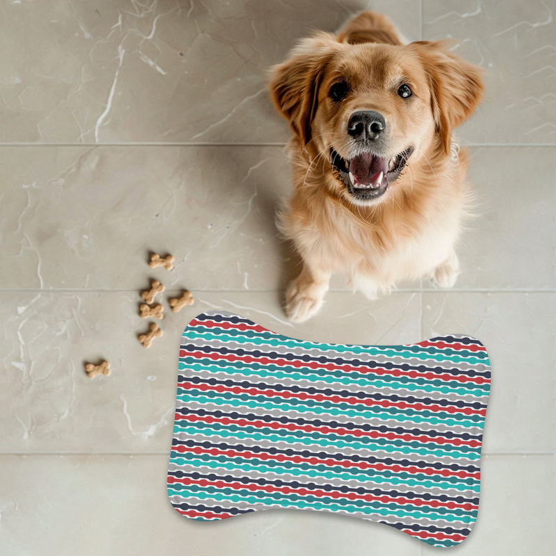 Glory Stripes - 1 Piece Bone Shape Feeding Mat