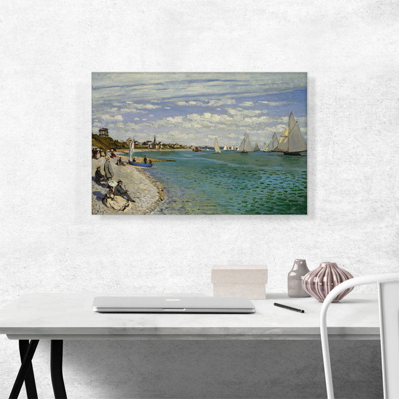 «Regatta at Sainte-Adresse 1867» par Claude Monet, reproduction d'art sur toile tendue, H 18 po x l 26 po x P 1,5 po