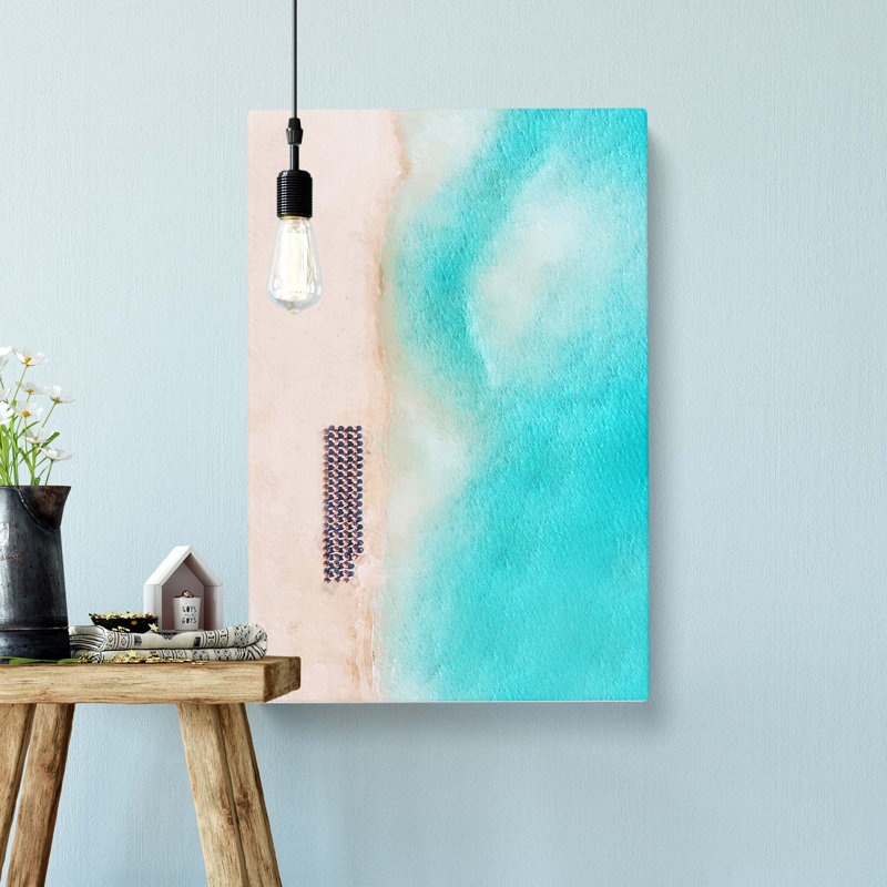Beach In Lefki Greece - Wrapped Canvas Print, 50cm H x 35cm W x 3cm D