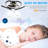 22" Black Modern Flush Mount Low Profile Ceiling Fan with Light and Smart APP Control
