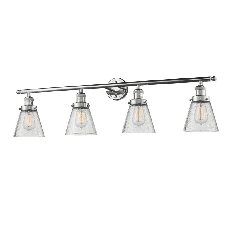 4 - Light Dimmable Vanity Light, Polished Nickel, Seedy