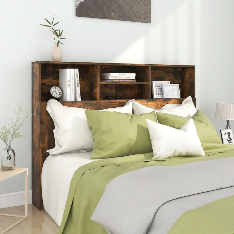 Melby Headboard Cabinet, Smoked, Double (4'6)