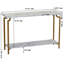 Console en marbre avec base en fer-1395197755