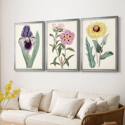 Garden Gems VII - Toile tendue avec châssis sur mesure - 3 pièces